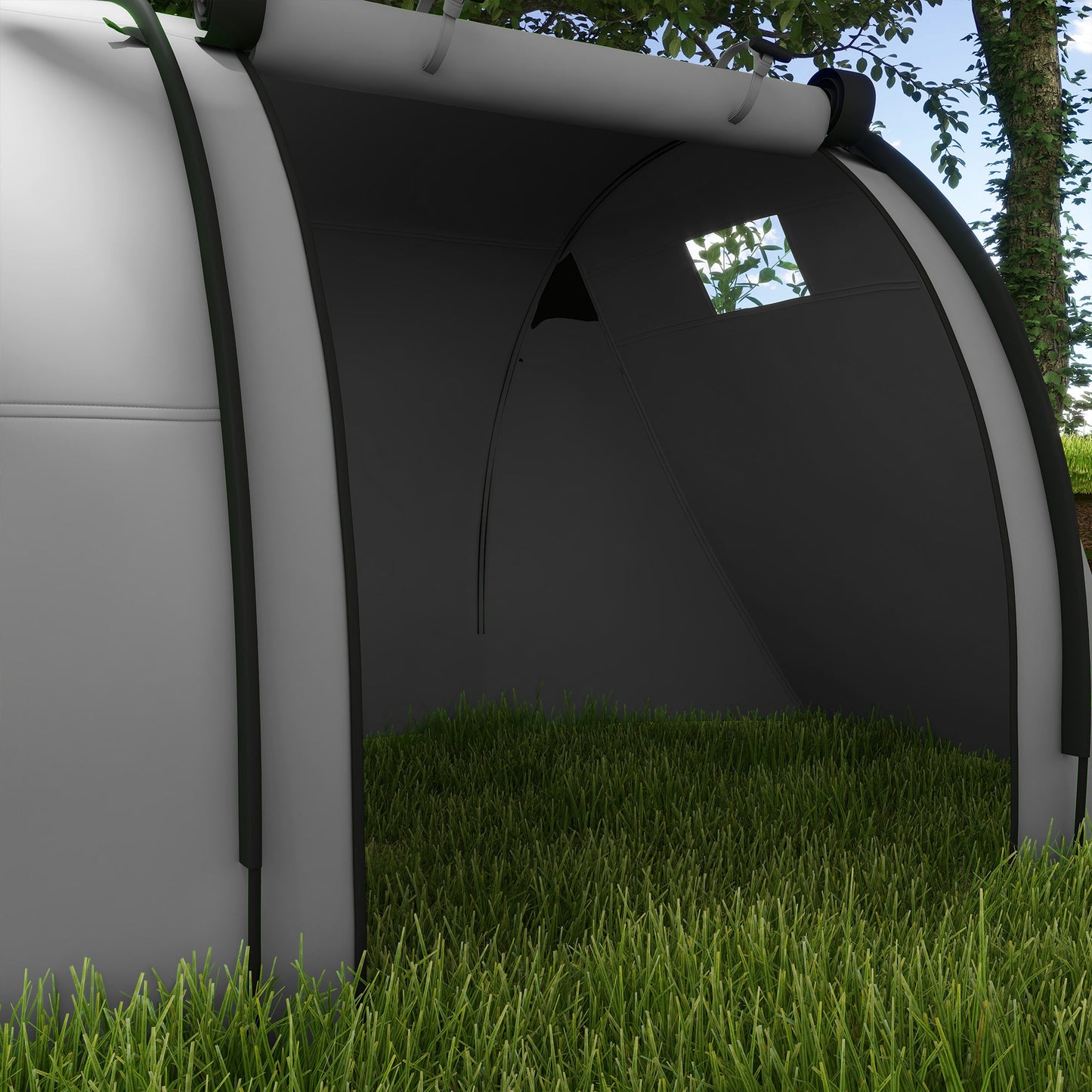 2 Room Camping Family Tent for 3-4 Man, 3000mm Waterproof, Grey