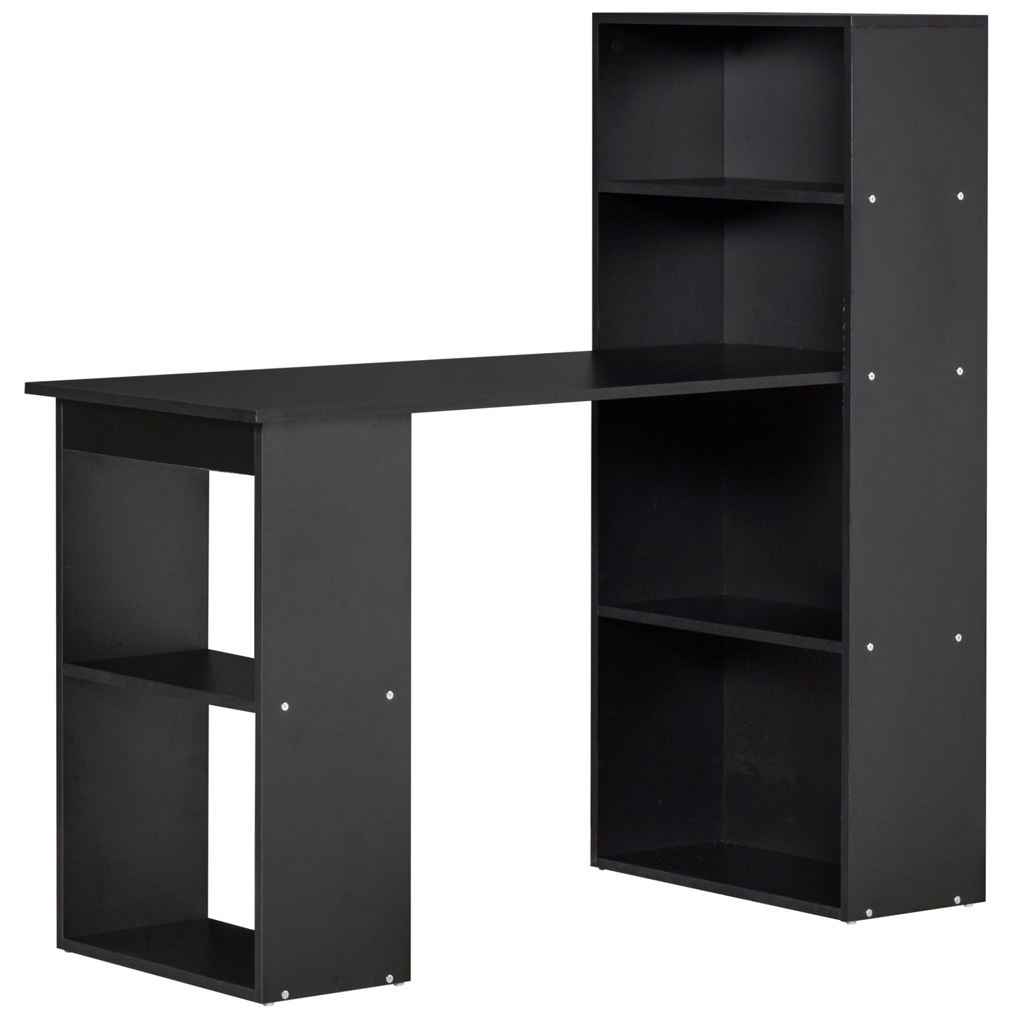 120cm Computer Desk Bookshelf Writing Table 6 Shelves Black
