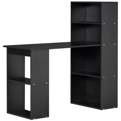 120cm Computer Desk Bookshelf Writing Table 6 Shelves Black