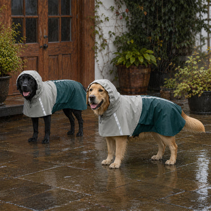 Dog Raincoat with Hood, Dog Rain Jacket, for Large Dogs, L