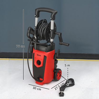 1800 W Power Washer 150 Bar Pressure with Adjustable Nozzle, Red