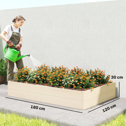Wooden Raised Bed for Garden, 620L Extra Large Raised Garden Bed
