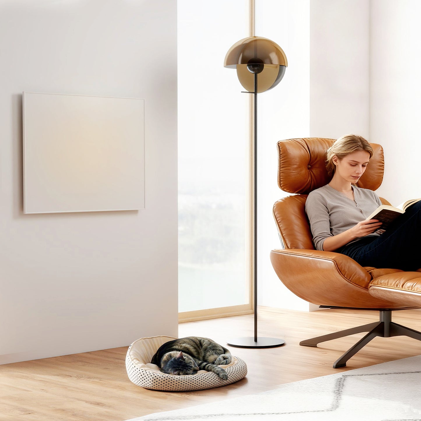 170W Smart Electric Heater, Wall Far Infrared Panel Radiator, White