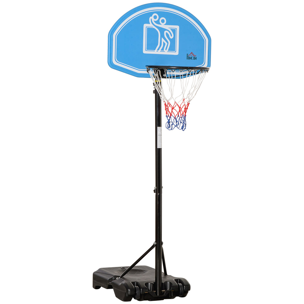 Adjustable Basketball Hoop Stand w/ Wheels and Weight Base Blue