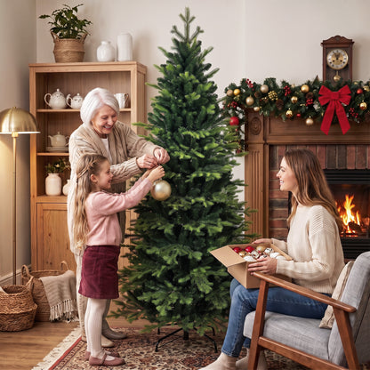 Geneva Fir Hinged Xmas Tree with 1610 Branch Tips, Green