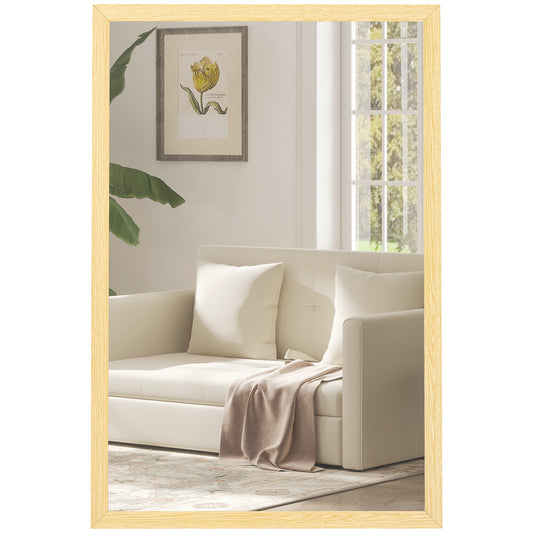 60x40cm Wall Bathroom Mirror for Home Decor, Vanity Mirror, Natural