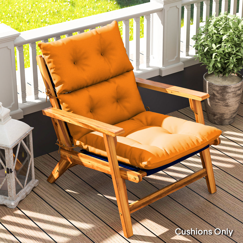 Adirondack Chair Cushion Rocking Chair Cushion w/ Ties, Orange