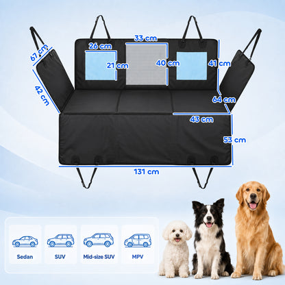 Dog Car Seat Cover, Waterproof Dog Travel Hammock, Blue