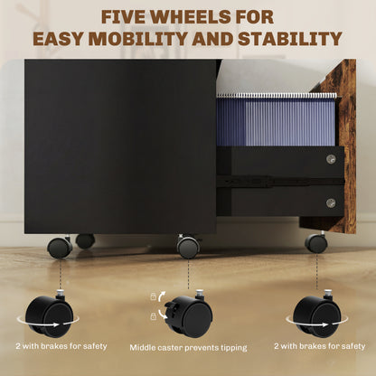 2 Drawer Filing Cabinet with Adjustable Hanging Bars for A4 and Letter