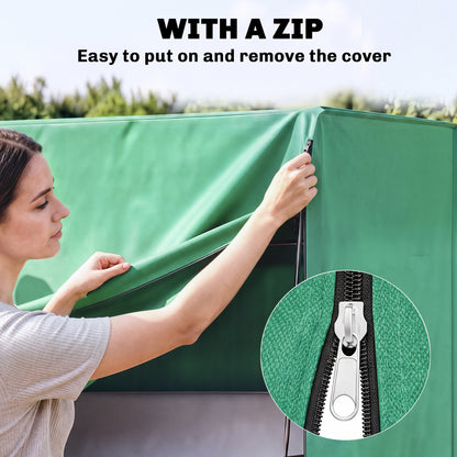 3 Seater Garden Swing Cover, Waterproof 420D Outdoor Swing Bench Cover with Zip, Windproof and Anti-UV, 220 x 125 x 172cm, Green