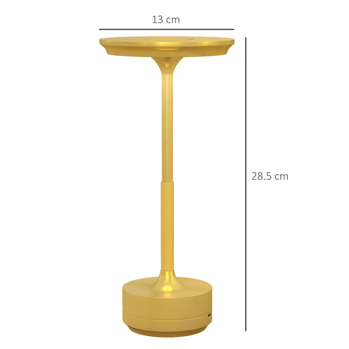 Cordless Table Lamp, Touch LED Desk Lamp with 4000mAh Rechargeable Battery, 3 Colour, for Bedroom Living Room, Gold Tone