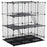 3 Level DIY Pet Playpen Metal Small Animal Cage Guinea Pig Rabbit Ferret Chinchillas Cage 4 Doors Bottom Trays Black