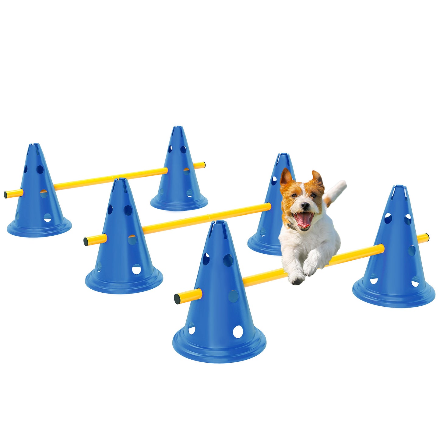 Dog Agility Equipment Set, Three-Piece Adjustable Height Jumping