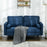 143cm Loveseat Sofa for Bedroom Upholstered 2 Seater Sofa with Back Cushions and Pillows, Blue