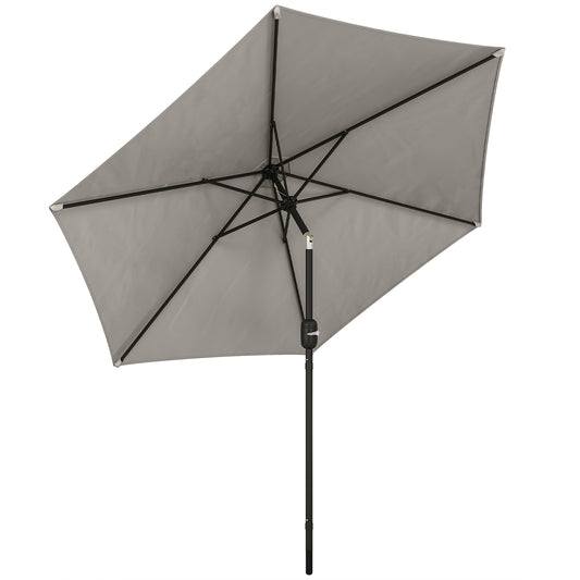 2.6M Garden Parasol Umbrella with Aluminium Pole, Tilt, Crank
