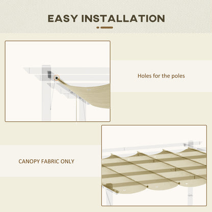 Retractable Pergola Shade Cover, Replacement Canopy for 4 x 3 (m) Pergola, Retractable Roof, Beige