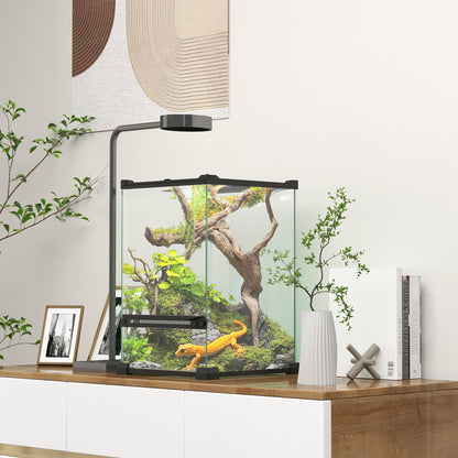 Glass Reptile Terrarium, 12L Vivarium for Lizards, Frogs, Snakes, Turtles