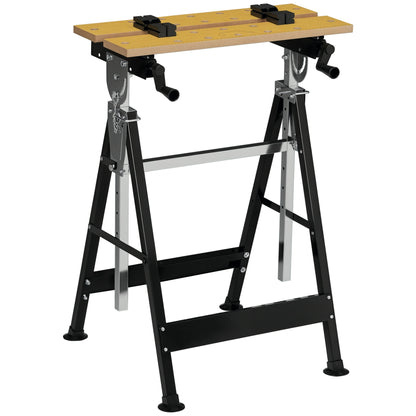 Portable Folding Workbench with Adjustable Height & Angle, Beige