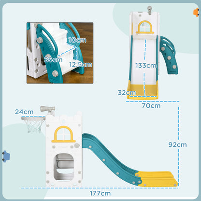 4 in 1 Kids Slide for Indoor Use, for Toddlers 1-3 Years, Yellow