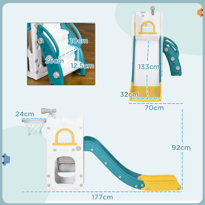 4 in 1 Kids Slide for Indoor Use, for Toddler 1-3 Years Old, Yellow