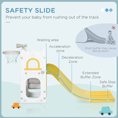 4 in 1 Kids Slide for Indoor Use, for Toddlers 1-3 Years, Yellow