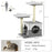 Cat Tree w/ Sisal Scratching Posts, House, Perches, Toy Mouse, Grey