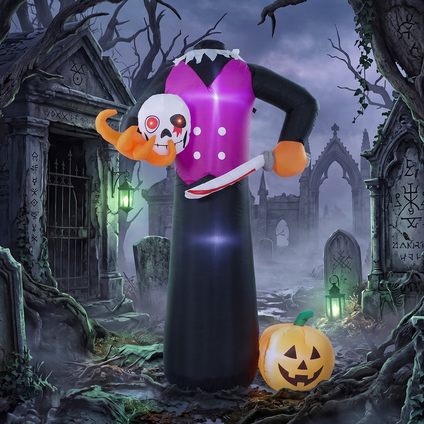 6 FT Halloween Inflatable Skeleton, Halloween Headless Skeleton