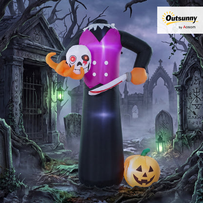 6 FT Halloween Inflatable Skeleton, Halloween Headless Skeleton
