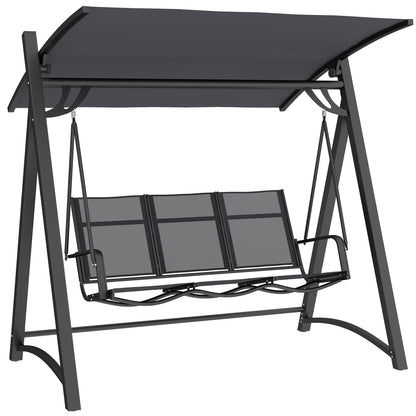 3 Seater Swing Chair, Garden Swing Bench with Adjustable Canopy