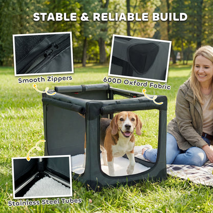 Collapsible Dog Crate Portable Pet Travel Carrier 76 x 54 x 54 cm