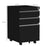 3-Drawer Mobile Filing Cabinet on Wheels w/ Pencil Tray, Steel Lockable File Cabinet w/ Adjustable Hanging Bar for A4, Legal Size, Black