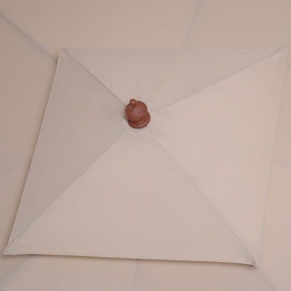 Warehouse Clearance: Beige Parasol Patio 3x3M Double Tier Garden Sun Umbrella Sunshade Outdoor Wood Wooden Canopy Tier (Jersey Only)