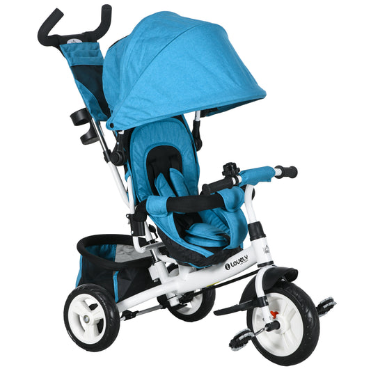 4 in 1 Kids Trike, Stroller with Parent Handle, Blue
