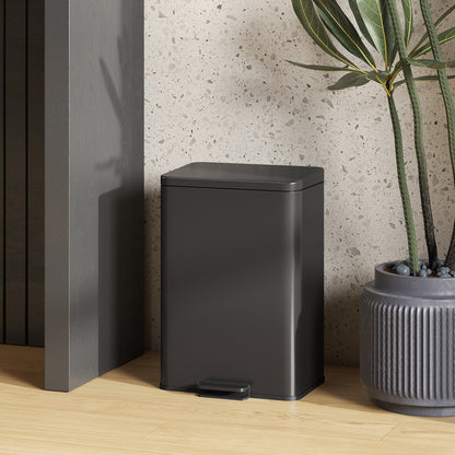 Pedal Bin with Soft-Close Lid, 20L Kitchen Bin for Home, Matte Black