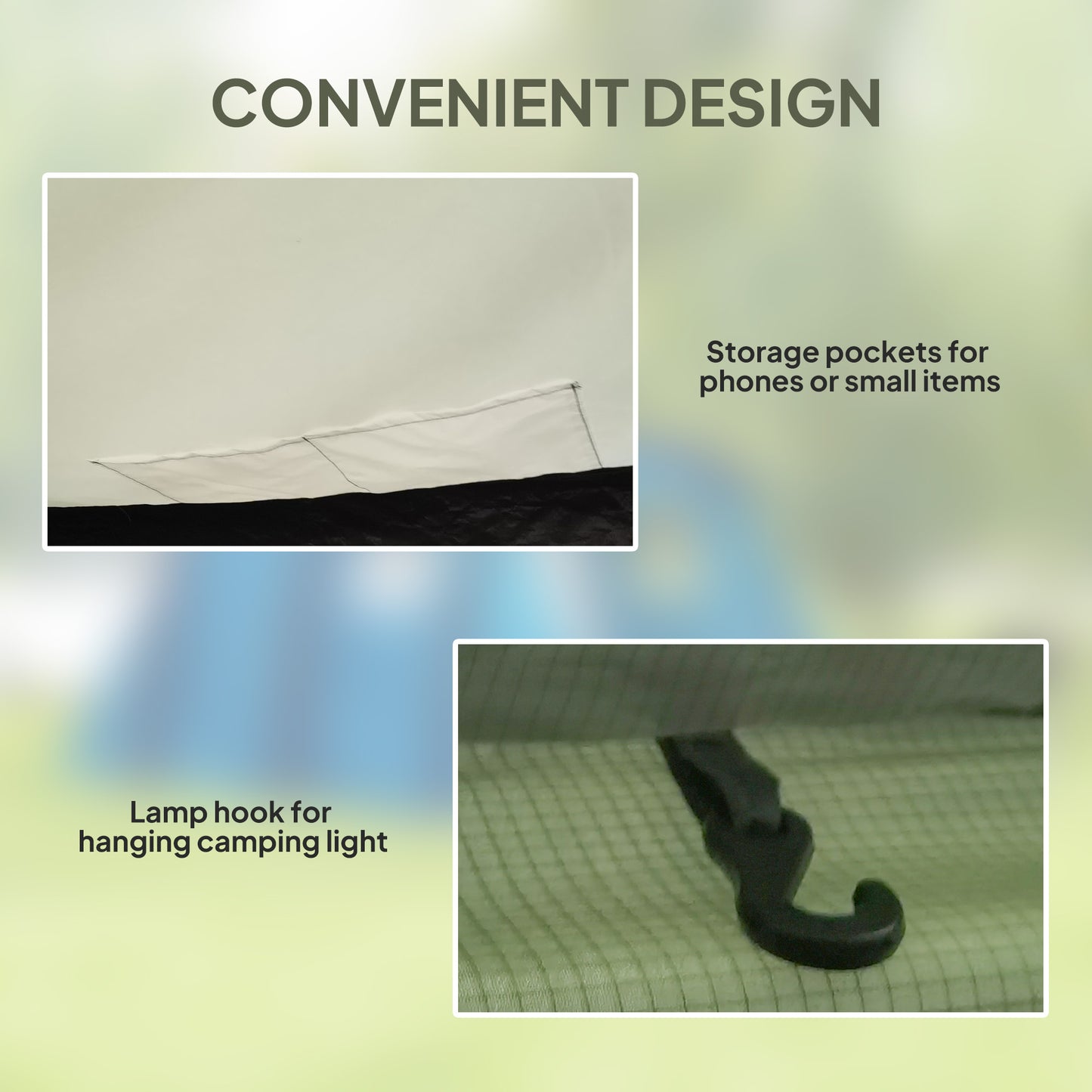 Inflatable 3-4 Man Tunnel Tent w/ Pump, Living Area, Olive Green