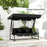 Waterproof Garden Swing Canopy Replacement 3 Seater, Black