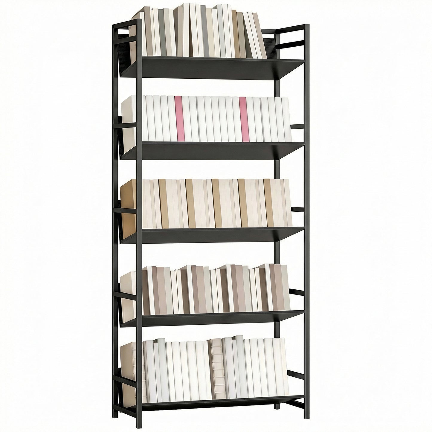 Bookshelf Anti-Slip Design 5-Tier Black