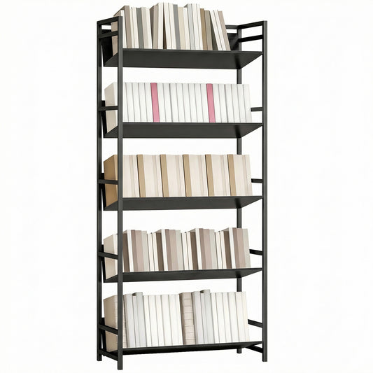 Bookshelf Anti-Slip Design 5-Tier Black