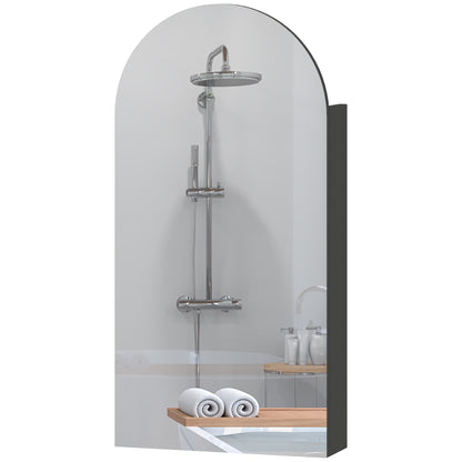 Bathroom Mirror Cabinet with Adjustable Glass Shelves, Black