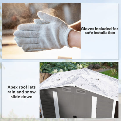 7 x 4ft Upgraded Metal Shed with Lock, Easy to Assemble, Light Grey