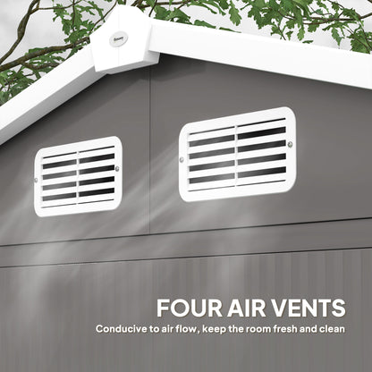 7 x 4ft Upgraded Metal Shed with Lock, Easy to Assemble, Light Grey