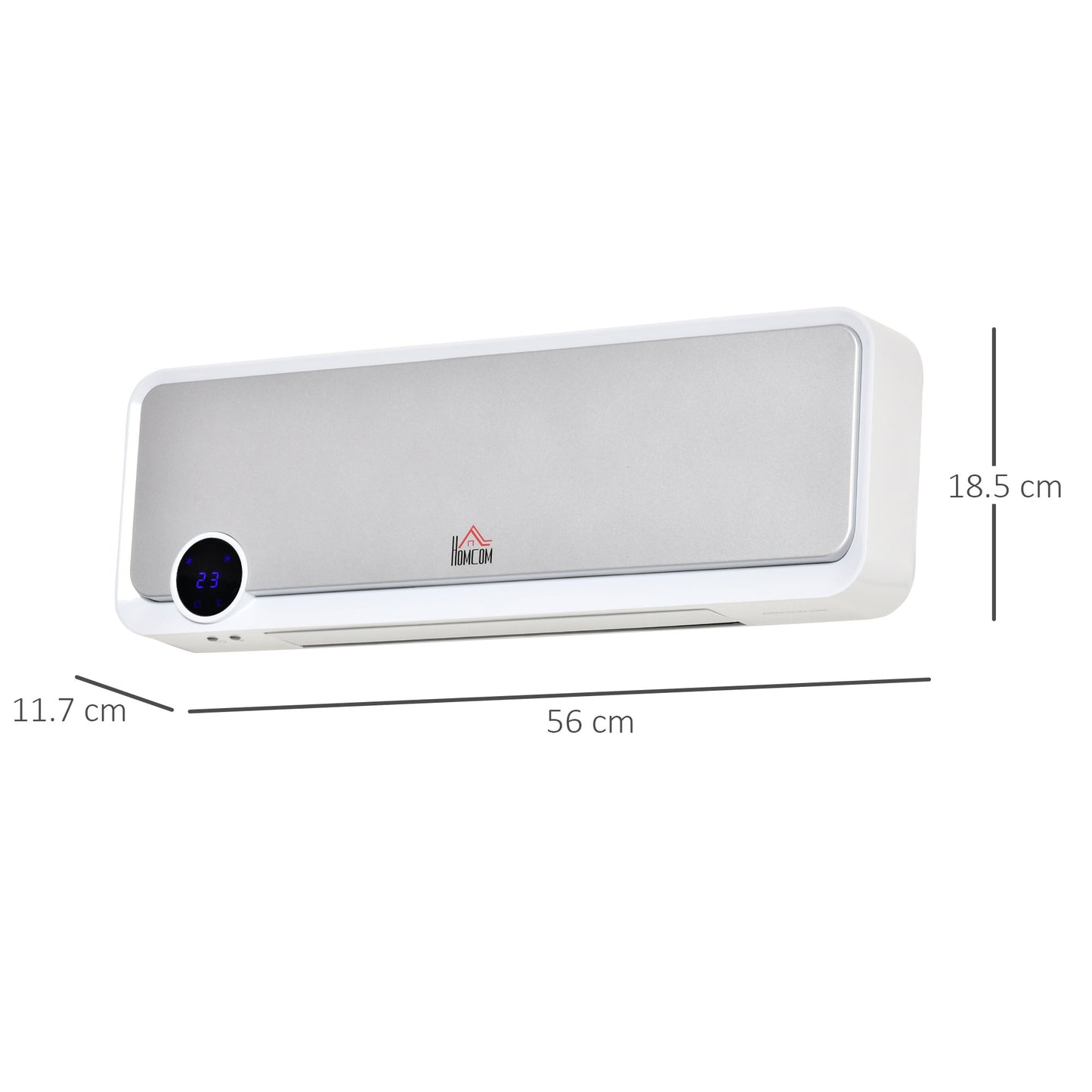 1000W/2000W Wall Downflow Heater Adjustable Temperature w/ Timer