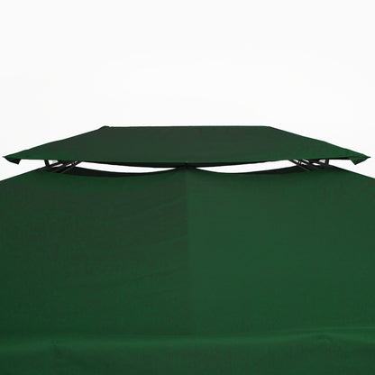 3x4m Gazebo Replacement Roof Canopy 2 Tier Top UV Cover Green
