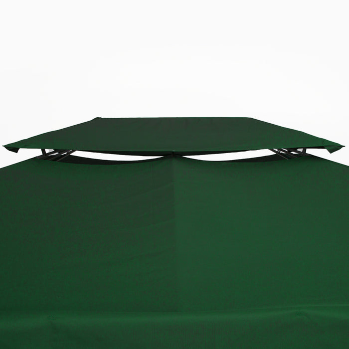 3x4m Gazebo Replacement Roof Canopy 2 Tier Top UV Cover Green