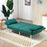 Convertible Sofa Bed Settee with Cushions, Adjustable Backrest, Green