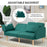 Convertible Sofa Bed Settee with Cushions, Adjustable Backrest, Green