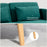 Convertible Sofa Bed Settee with Cushions, Adjustable Backrest, Green