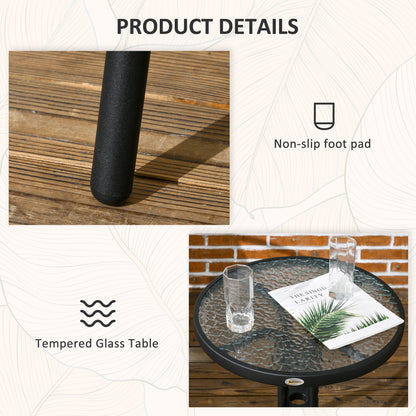 3 Pieces Garden Furniture Set with 2 Stackable Chairs, Black