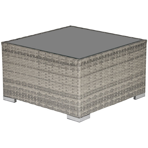 Rattan Wicker Patio Coffee Table Ready to Use Outdoor Furniture Suitable for Garden Backyard Grey