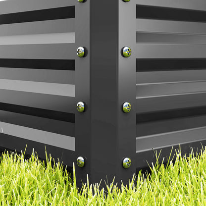 Set of 2 Raised Garden Bed, Outdoor Planter Box with Galvanised Steel Frame for Growing Vegetables, Flowers and Herbs, 110 x 50 x 30 cm, Light Grey